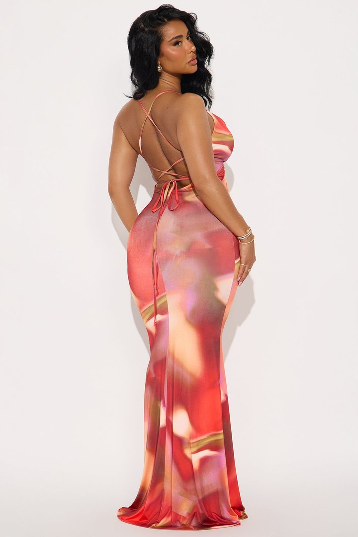 Heat Wave Maxi Dress - Red/combo