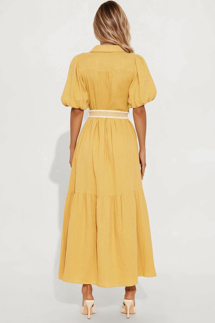 Georgina Maxi Shirt Dress - Mustard