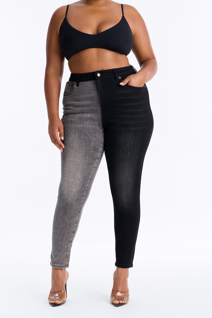 Second Guessing Stretch Skinny Jeans - Black/combo