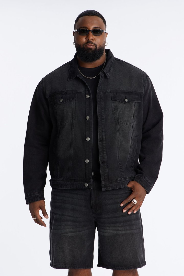 Essential Denim Trucker Jacket - Black Wash