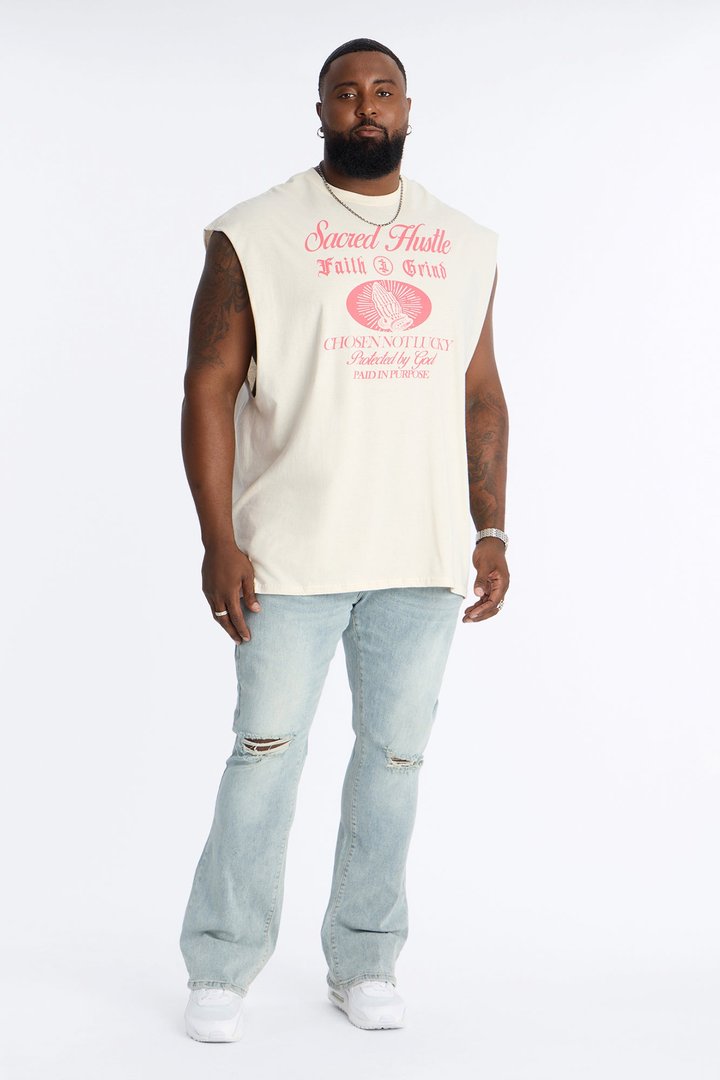 Sacred Hustle Muscle Tee - Cream