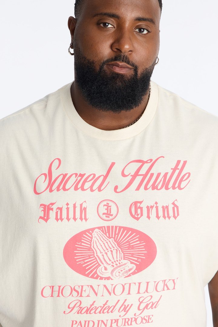 Sacred Hustle Muscle Tee - Cream