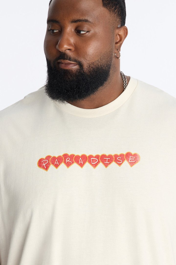 Angel Paradise Oversized Muscle Tee - Cream