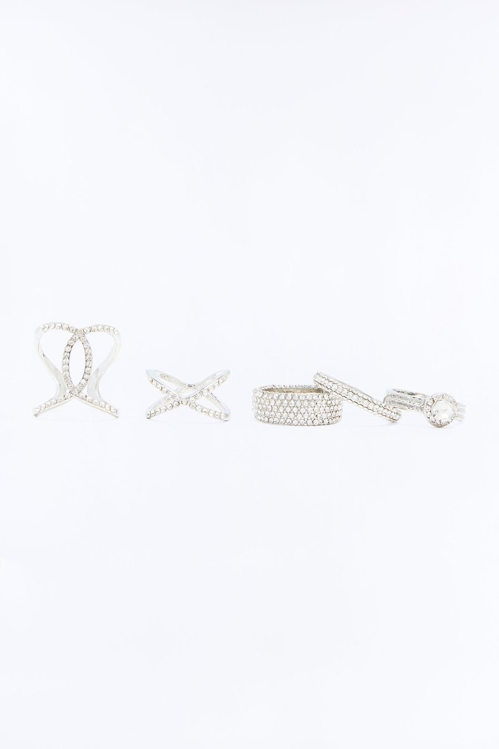 Lux 5 Piece Ring Set - Silver