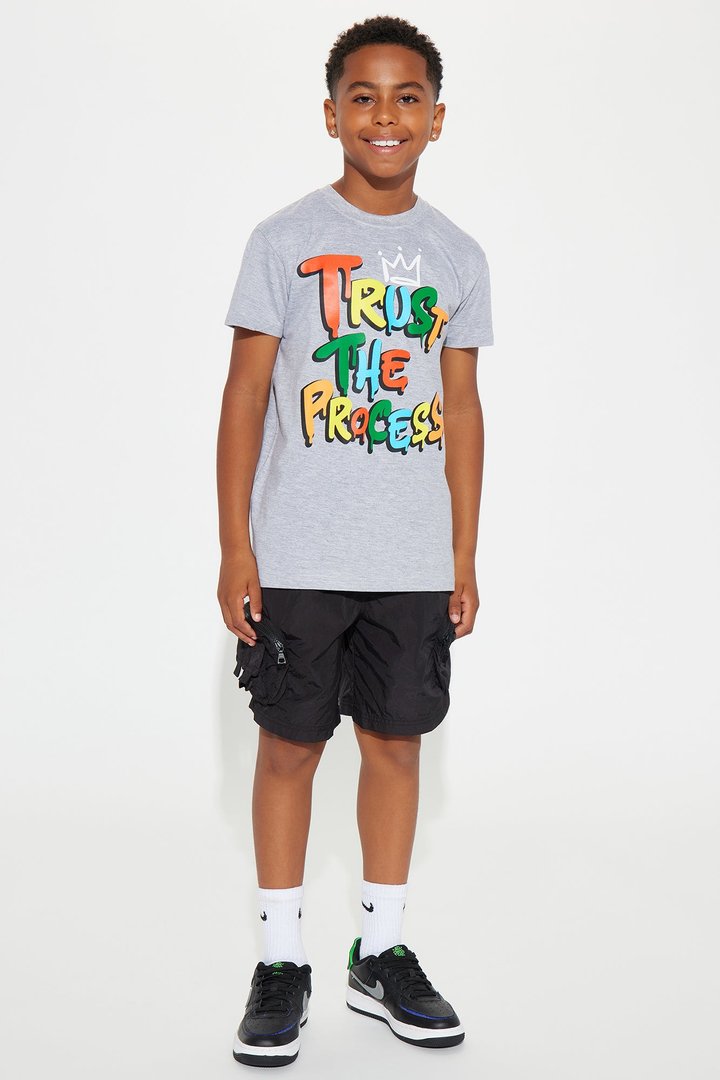 Mini Trust The Process Short Sleeve Tee - Heather Grey