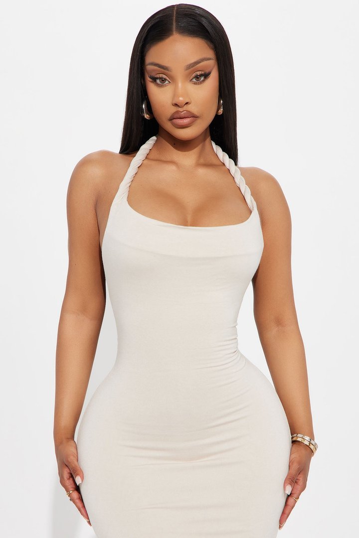 Nathalie Double Lined Backless Maxi Dress - Cream