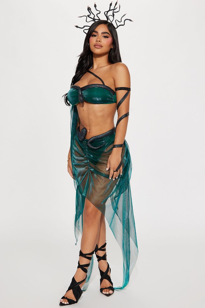 Stone Cold Goddess 4 Piece Costume Set - Green