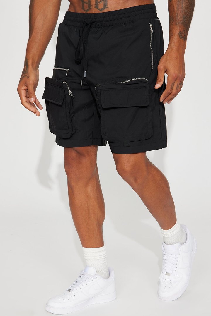 In The Field Relaxed Cargo Shorts - Black