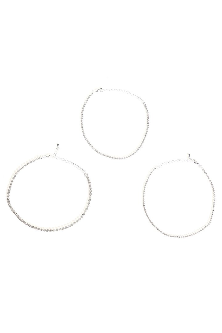 Best In The Game 3 Piece Choker Set - Silver