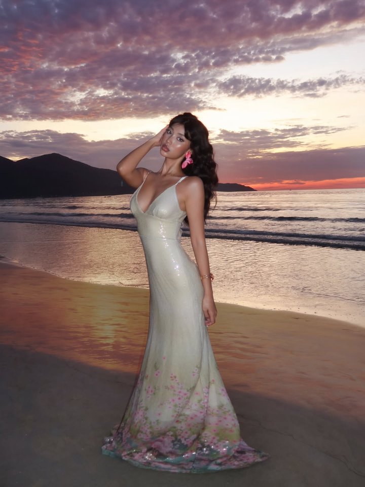 Delia Floral Sequin Gown - Nude/combo