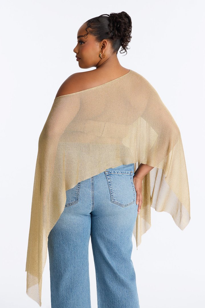 Simmering Sea Off Shoulder Top - Gold