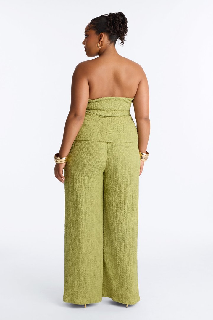 Kianna Textured Strapless Pant Set - Sage