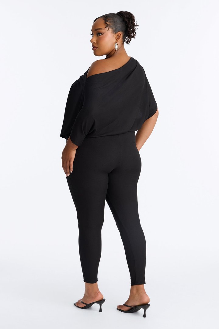 Kacee Off Shoulder Skinny Jumpsuit - Black