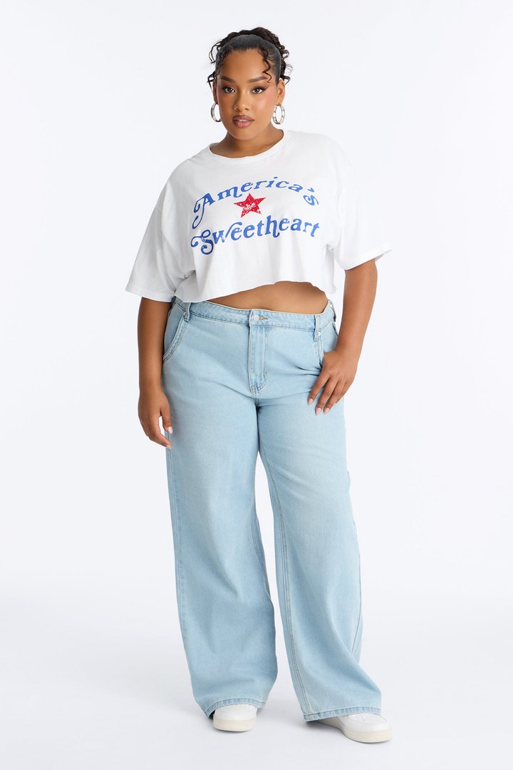 America's Sweetheart Forever Cropped Tee - White
