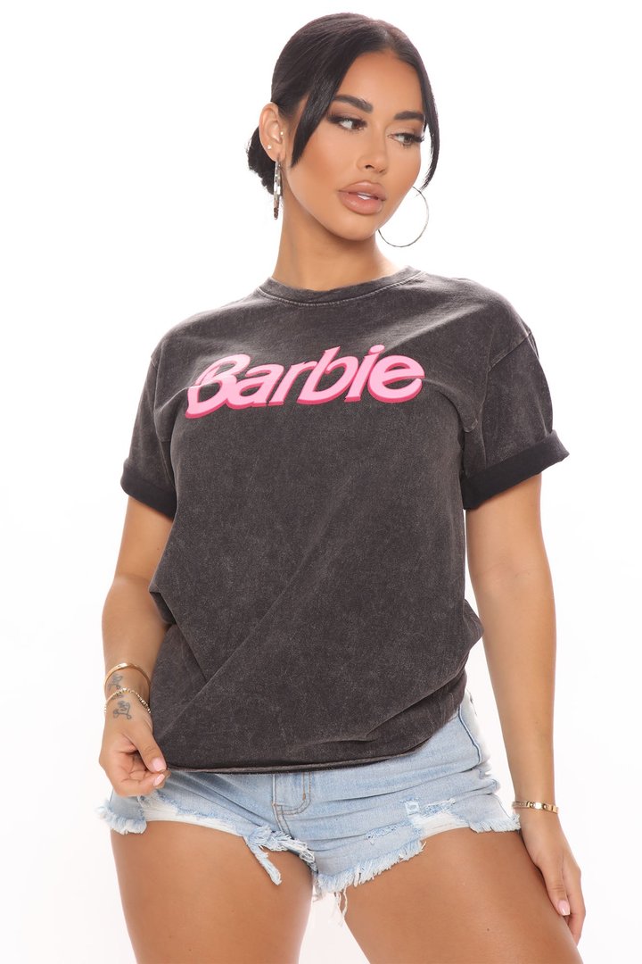 Barbie Girl Mineral Wash Top - Black Wash