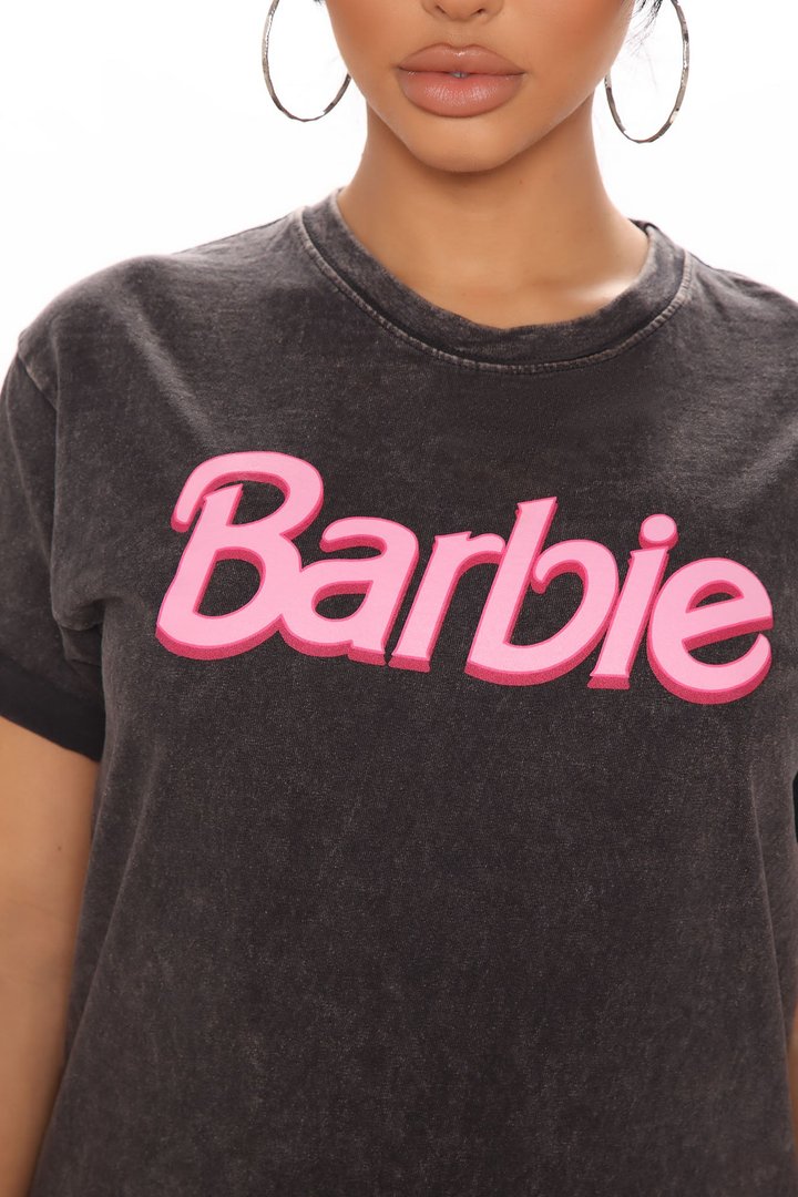 Barbie Girl Mineral Wash Top - Black Wash