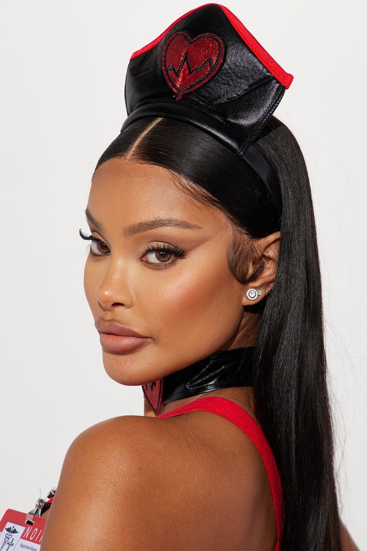 Make You Feelgood Nurse 6 Piece Costume Set - Black/Red