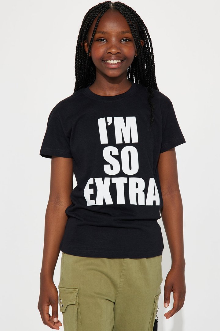 Mini I'm So Extra Short Sleeve Tee - Black
