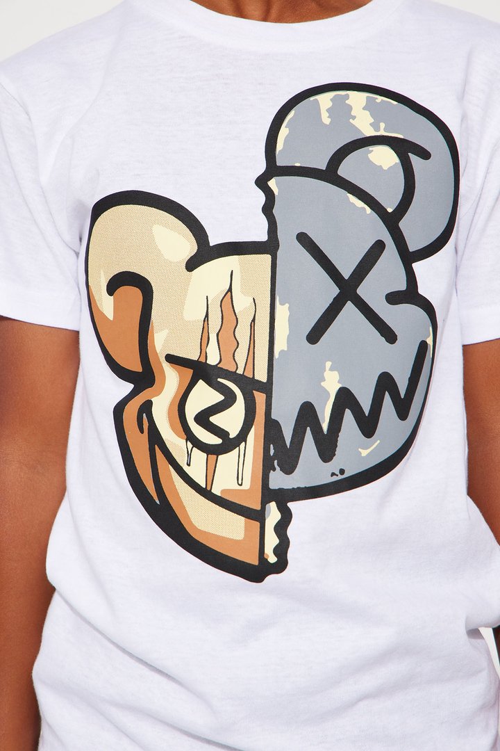 Mini Mean Teddy Short Sleeve Tee - White