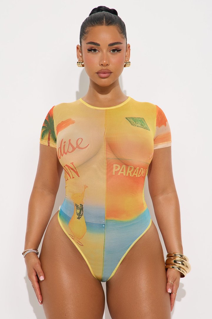 Lost In Paradise Mesh Bodysuit - Multi Color