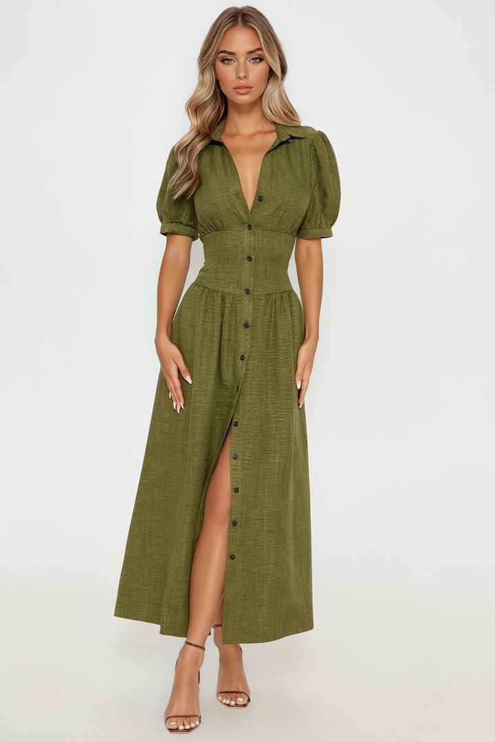 Tamara Airflow Maxi Dress - Olive