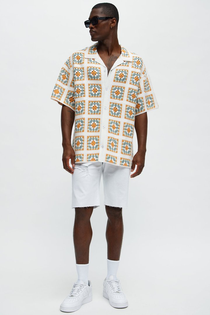 Nolan Textured Shirt - White/combo