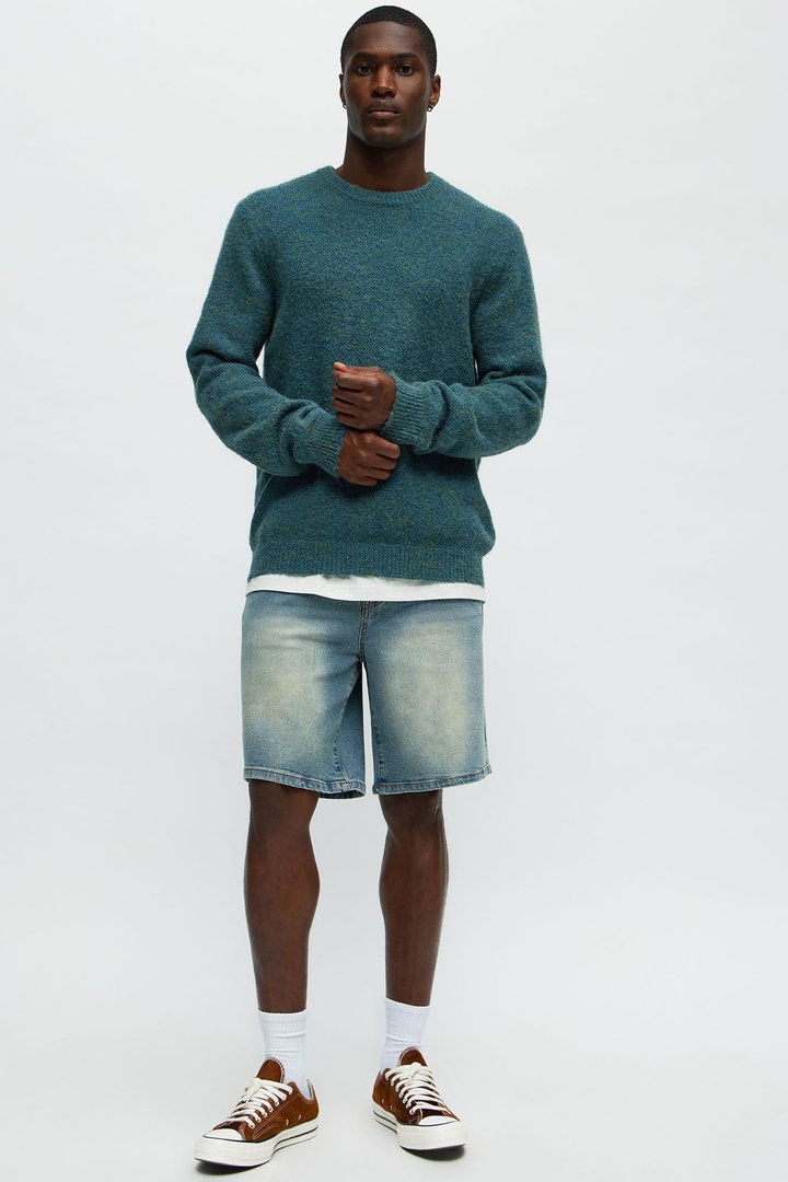 Mike Relaxed Denim Shorts - Medium Wash