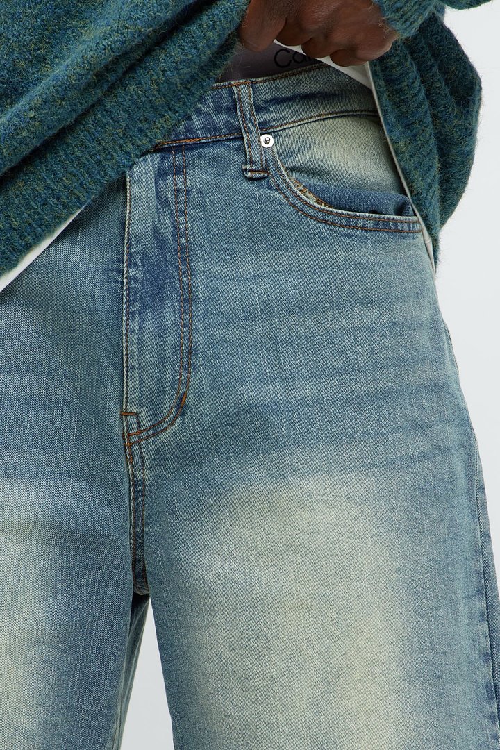 Mike Relaxed Denim Shorts - Medium Wash