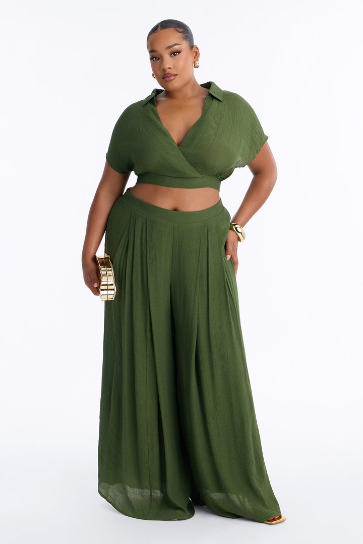 Mea Gauze Pant Set - Olive