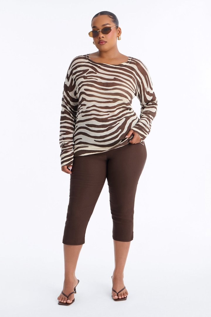 Run Wild Long Sleeve Sweater - Brown/combo