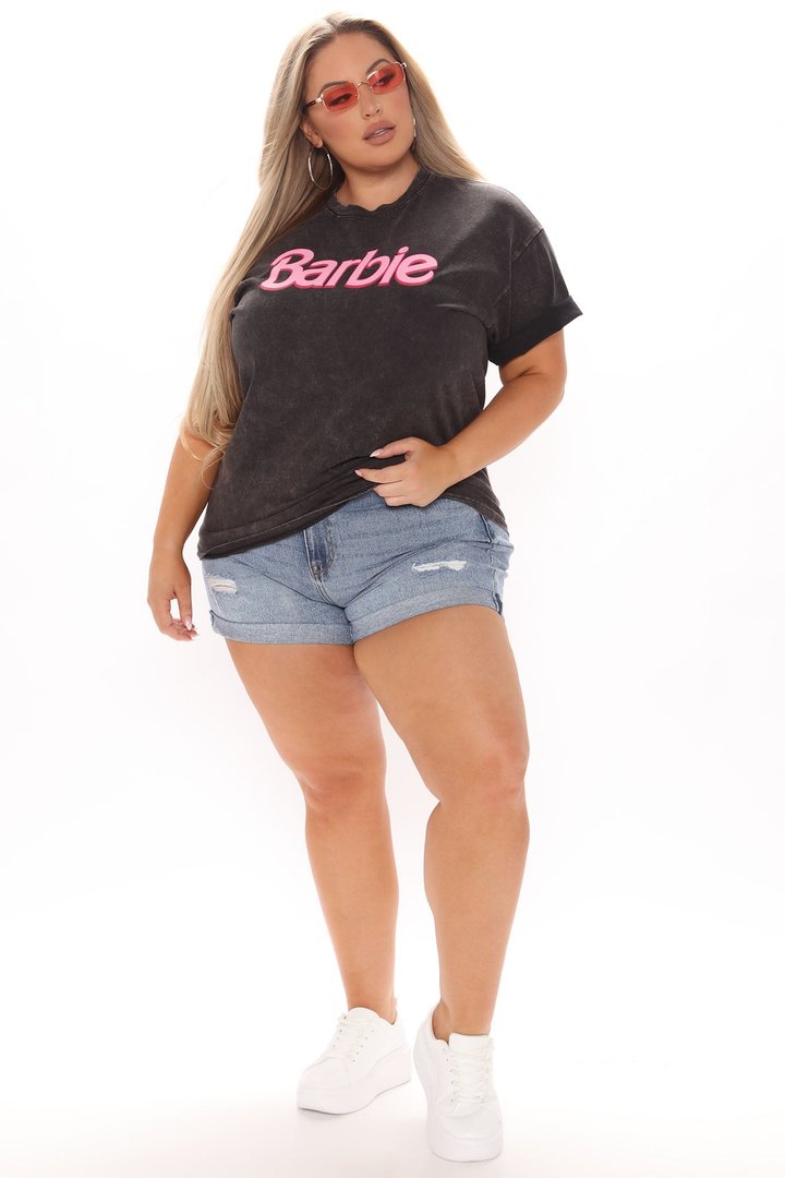 Barbie Girl Mineral Wash Top - Black Wash