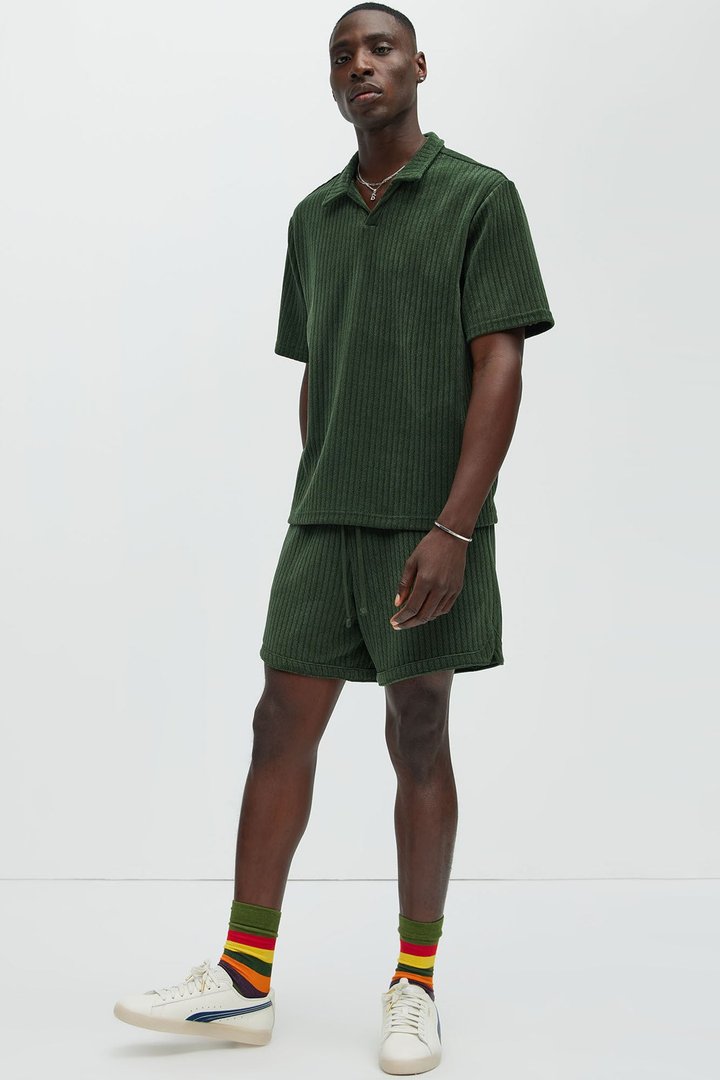 Easton Textured Polo Shirt - Green