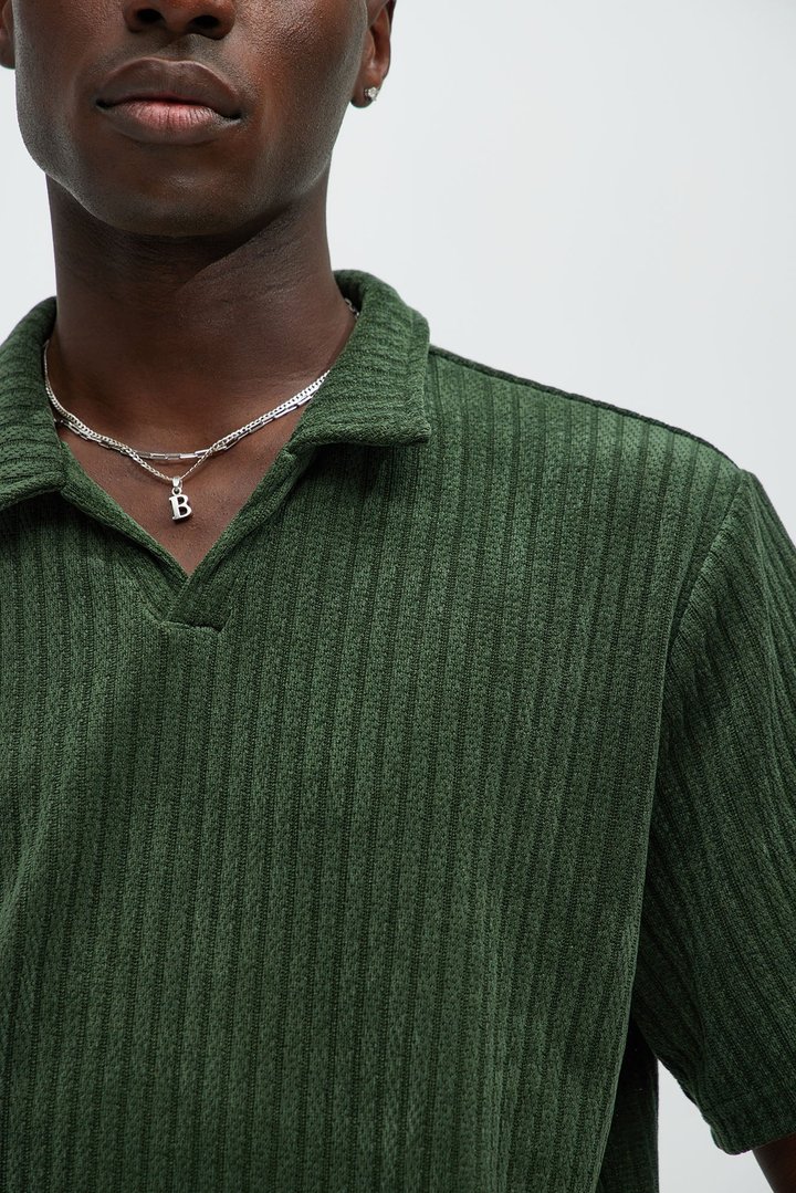 Easton Textured Polo Shirt - Green
