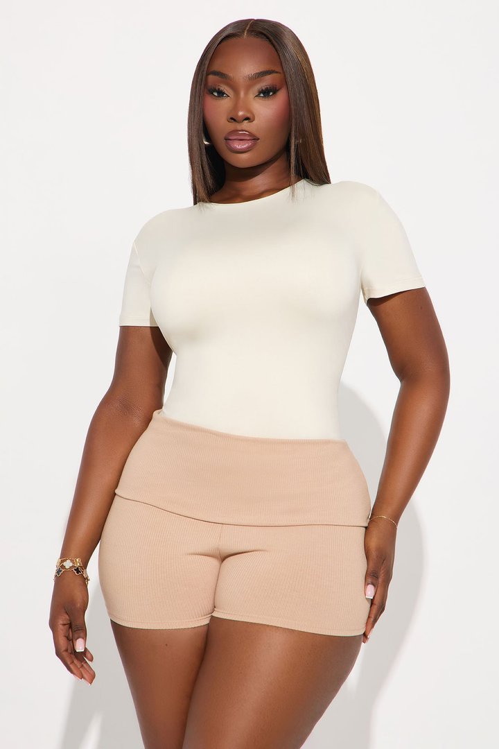 Contour Double Lined Short Sleeve Baby Tee - Bone