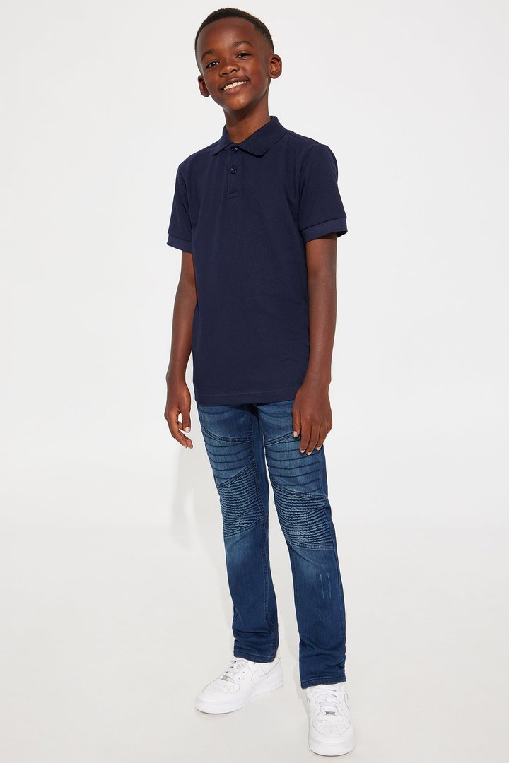 Mini Uniform Pique Polo - Navy