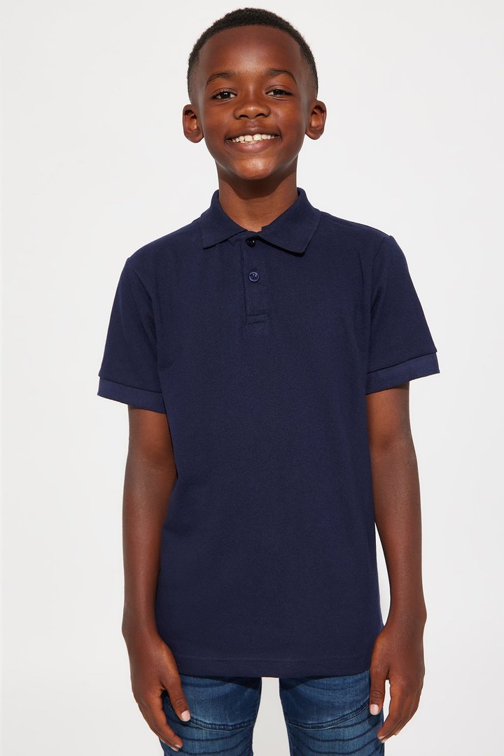 Mini Uniform Pique Polo - Navy