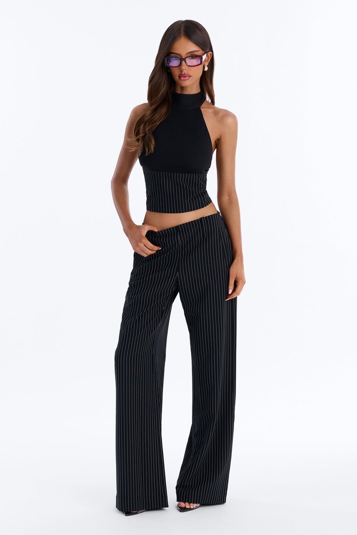 Happy Hour Halter Pant Set - Black