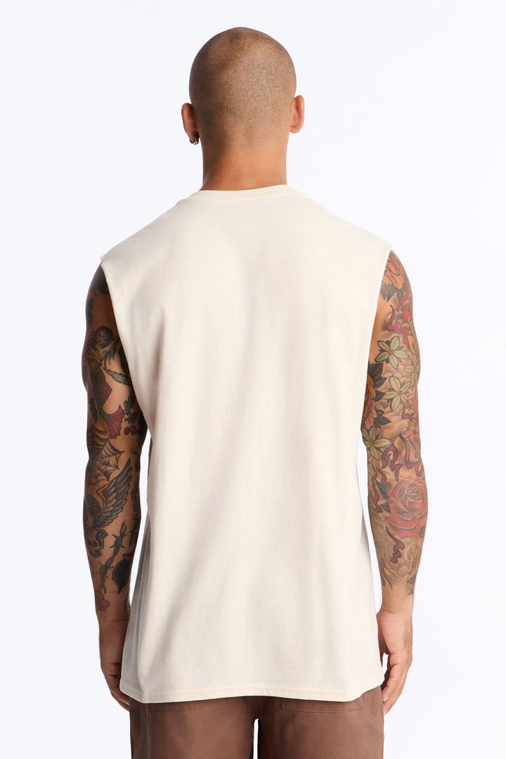 Sacred Hustle Muscle Tee - Cream