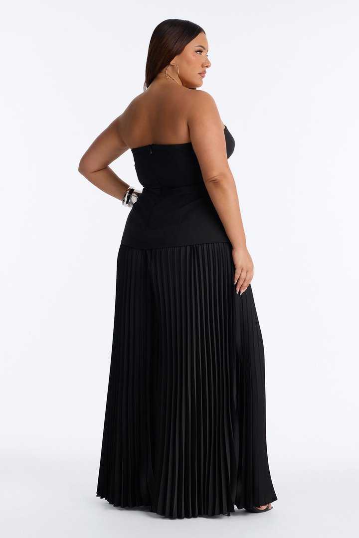 Brinley Strapless Wide Leg Jumpsuit - Black