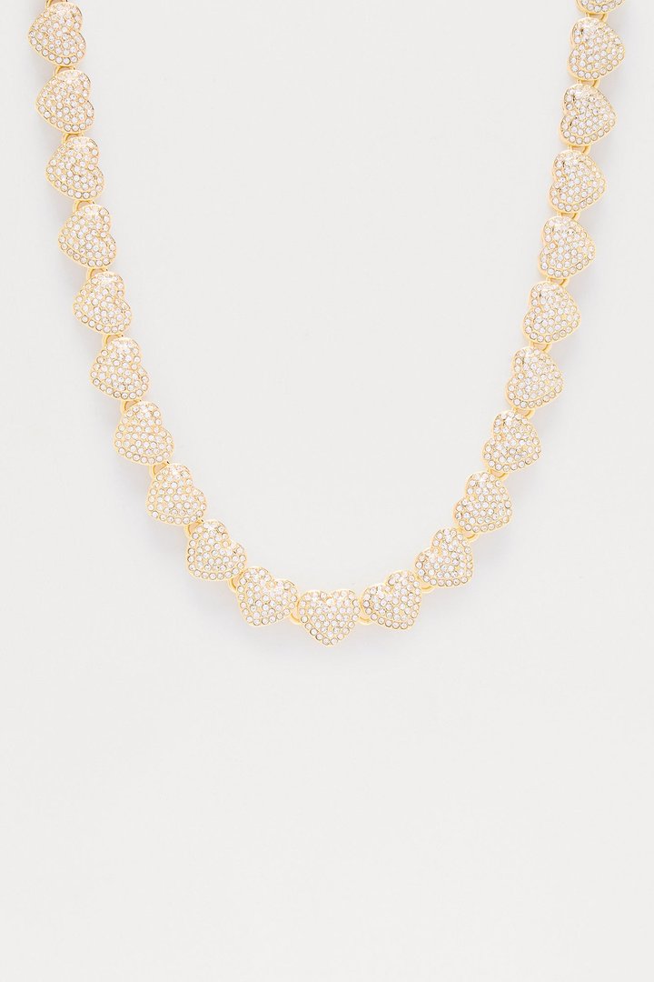LOML Heart Single Chain Necklace - Gold