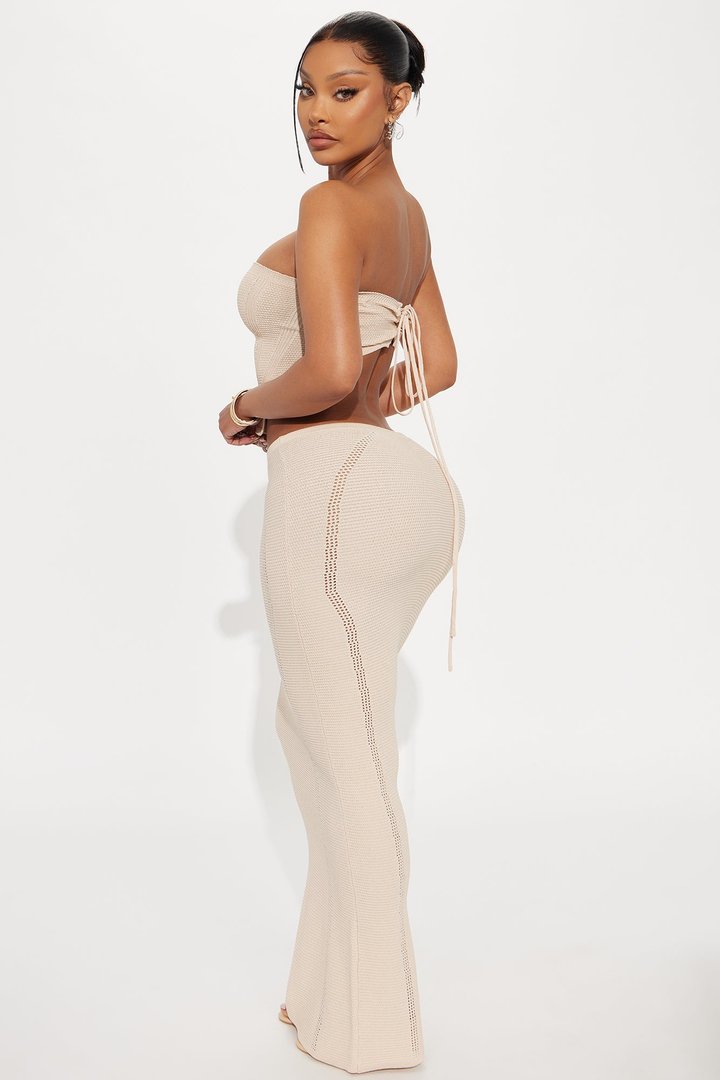 Lyla Crochet Maxi Skirt Set - Cream