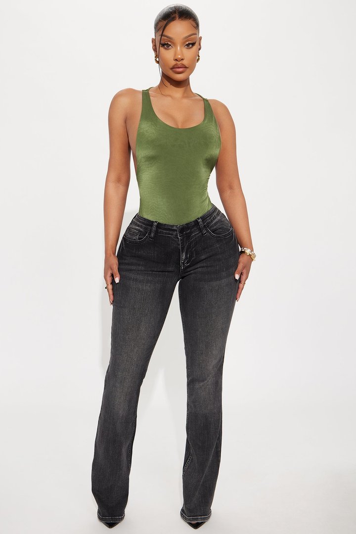 Bring It Back Star Embellished Bootcut Jeans - Black Wash