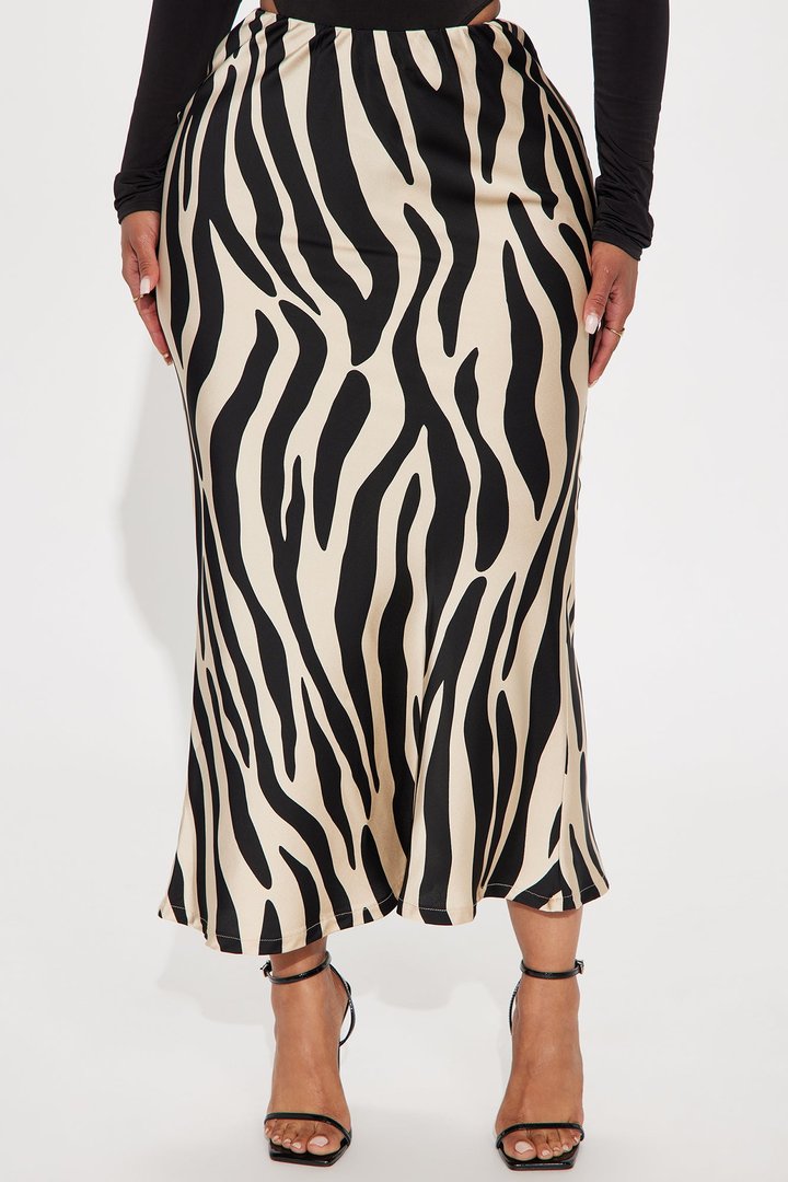 Nani Zebra Print Maxi Skirt - Cream/combo