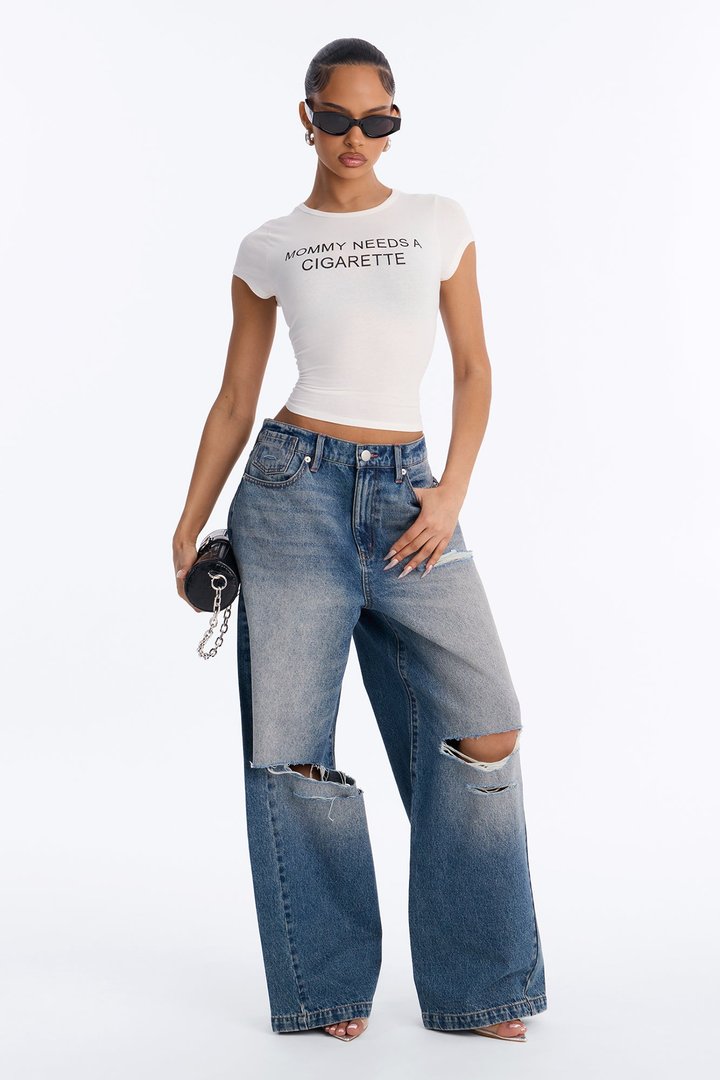Mommy Needs A Cigarette Baby Tee - Off White