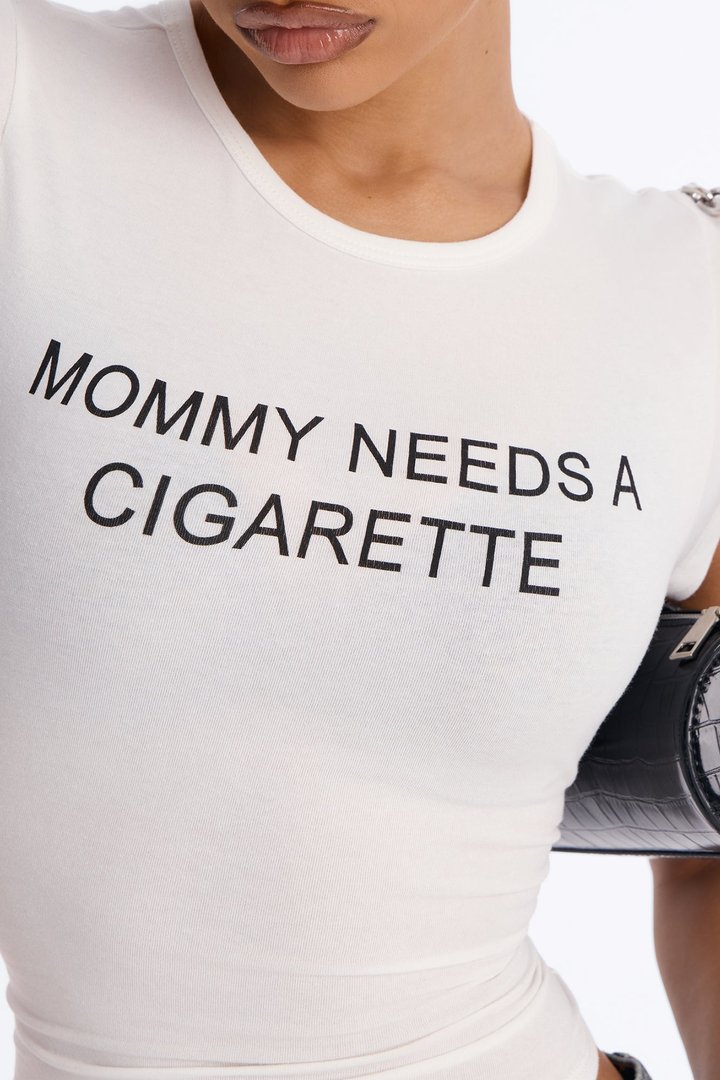 Mommy Needs A Cigarette Baby Tee - Off White