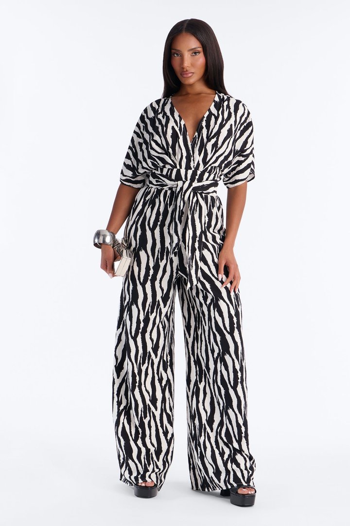 Mara Tie Waist Jumpsuit - Black