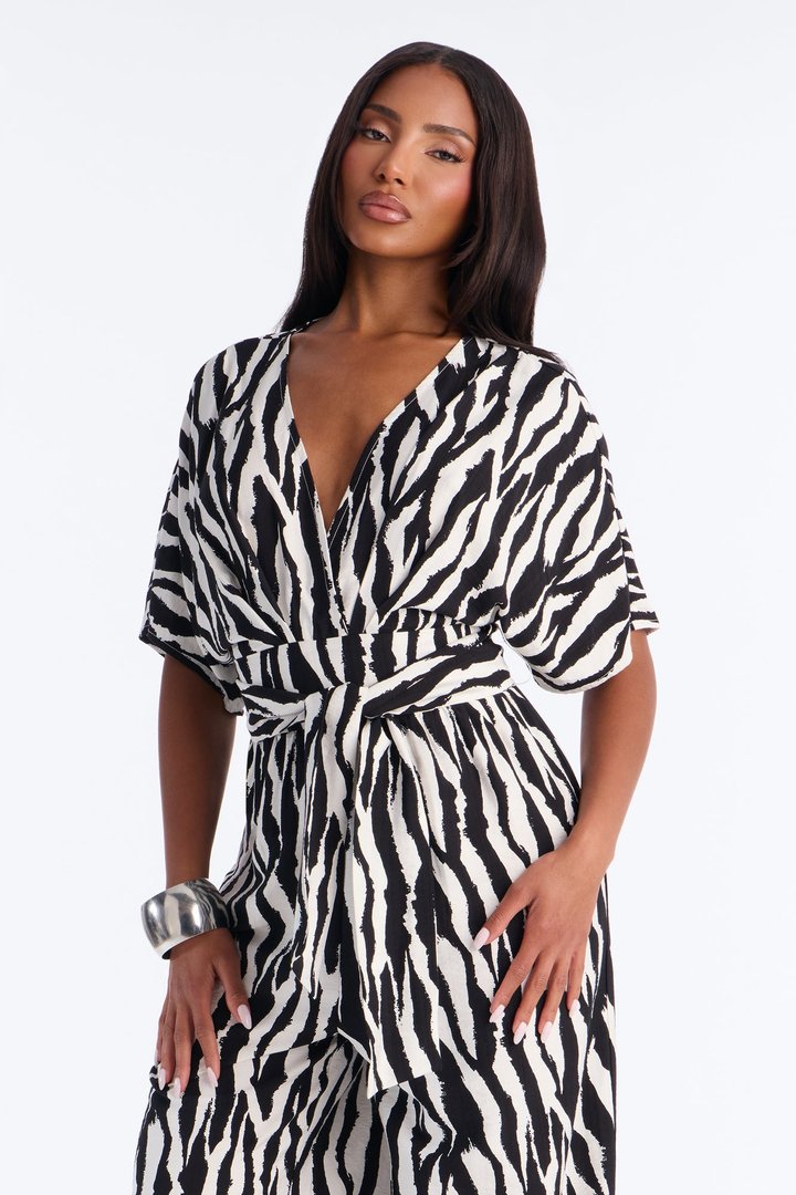 Mara Tie Waist Jumpsuit - Black