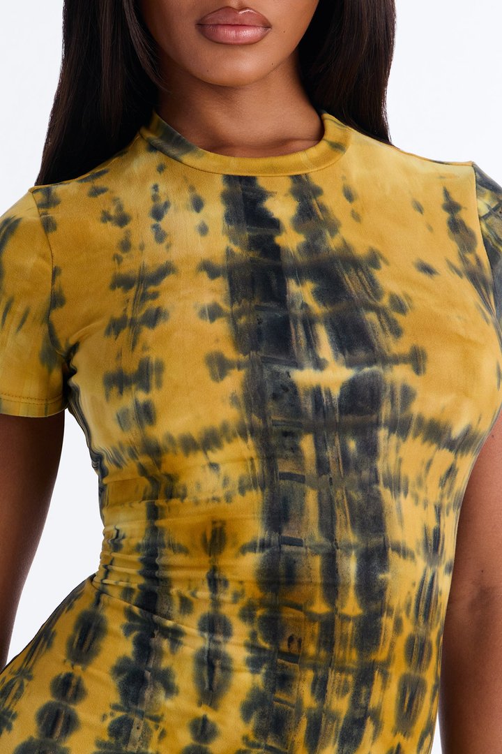 Raven Tie Dye Maxi Dress - Yellow/combo
