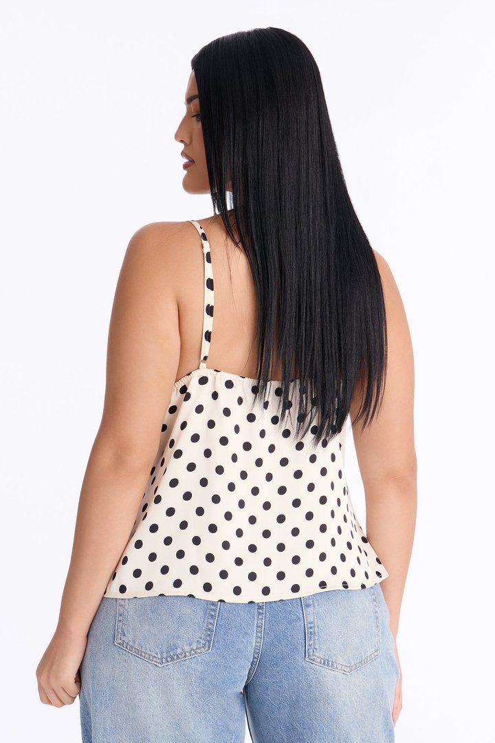 Maribelle Polka Dot Cami Top - Ivory/combo