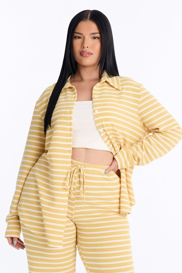 Sam Striped Pant Set - Yellow/combo